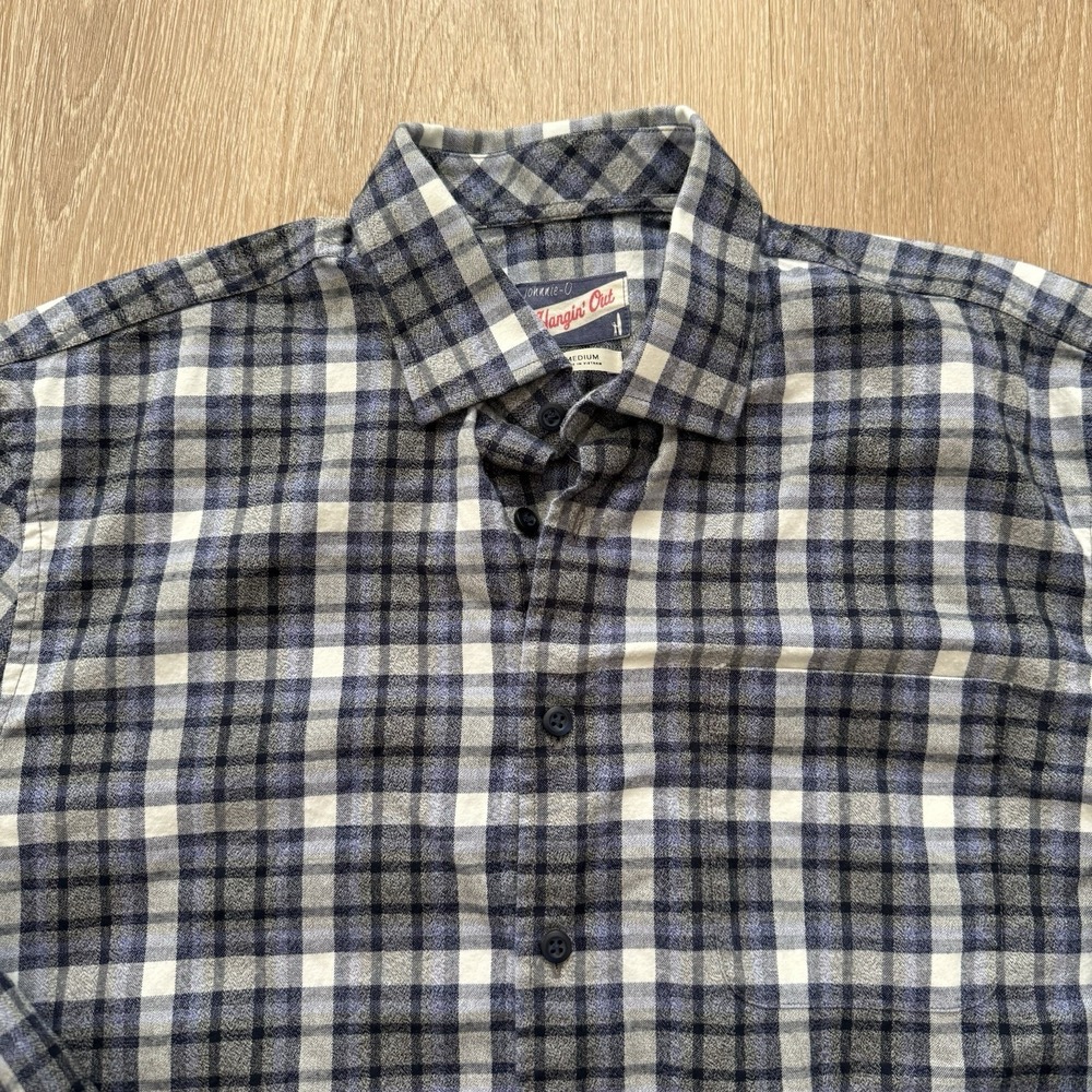Johnnie O Shirt Mens Medium Plaid Button Down Long Sleeve Performance Preppy - Picture 4 of 5
